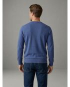 Pull col V en coton cashmere Martin bleu vintage