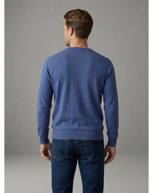 Blauer Vintage-Pullover aus Baumwolle mit V-Ausschnitt von Martin aus Kaschmir