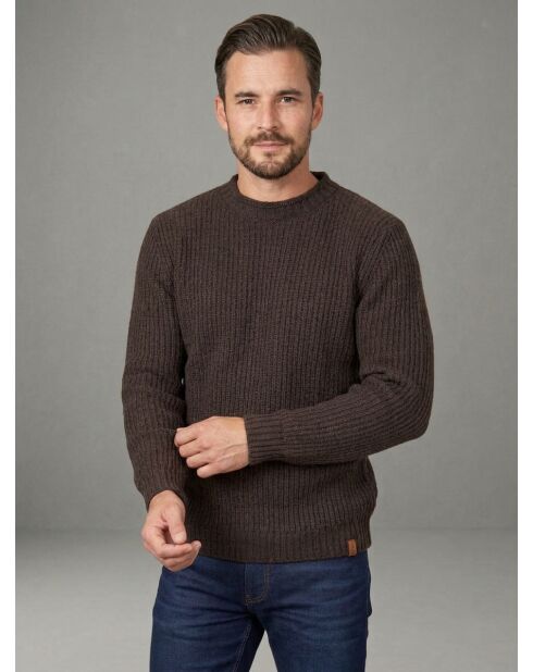 Maglione a collo alto Gabriel in maglia con perline beige