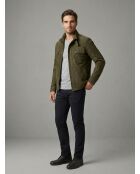 Veste motard en daim Valentin vert kaki