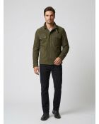 Veste motard en daim Valentin vert kaki