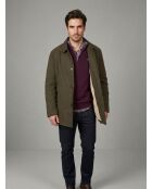 Manteau waxé intérieur sherpa en coton Alexandre vert kaki