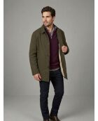 Manteau waxé intérieur sherpa en coton Alexandre vert kaki