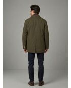 Manteau waxé intérieur sherpa en coton Alexandre vert kaki