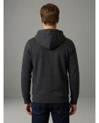 Sudadera Georges de algodón pesado gris antracita con capucha y cremallera
