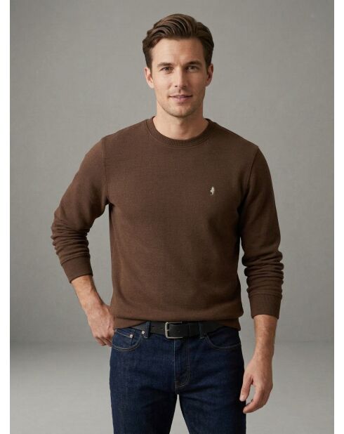 Mathieu Chocolate warmes Baumwoll-Sweatshirt mit Rundhalsausschnitt