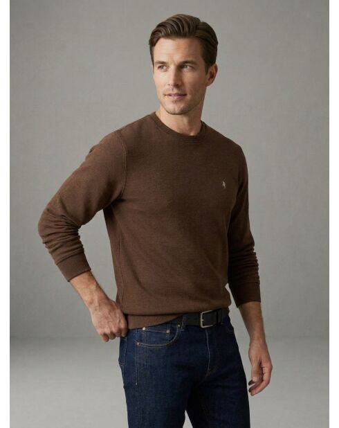 Mathieu Chocolate warmes Baumwoll-Sweatshirt mit Rundhalsausschnitt