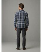 Chemise à grand carreaux en coton Thomas bleu denim