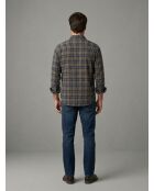 Chemise à carreaux en toile épaisse Fabien vert kaki