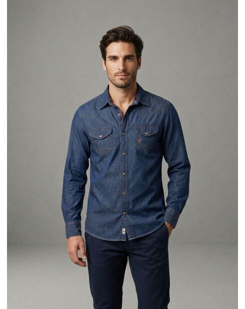 Blaues Jeans-Western-Jeanshemd Benoît