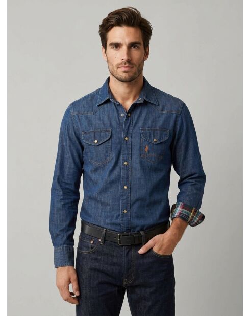 Blaues Jeans-Western-Jeanshemd Benoît