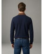 Polo manches longues chaud en coton François bleu marine