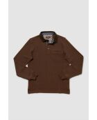 Polo manches longues chaud en coton Clément marron clair