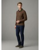 Polo manches longues chaud en coton Clément marron clair