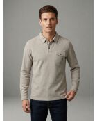Polo manches longues motif chevron Charles gris clair