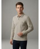 Polo manches longues motif chevron Charles gris clair