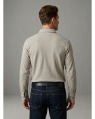 Polo manches longues motif chevron Charles gris clair