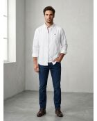 Chemise unie en popeline de coton Florian blanche