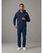 Victor Kapuzenpullover aus Baumwolle mit Reißverschluss in Marineblau, Weiß und Rot
