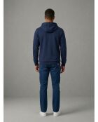 Victor Kapuzenpullover aus Baumwolle mit Reißverschluss in Marineblau, Weiß und Rot