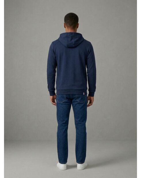 Victor Kapuzenpullover aus Baumwolle mit Reißverschluss in Marineblau, Weiß und Rot