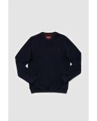 Felpa girocollo Romain blu navy in caldo cotone