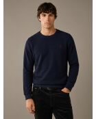 Felpa girocollo Romain blu navy in caldo cotone