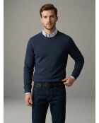Baptiste Denimblaues warmes Baumwoll-Sweatshirt mit Rundhalsausschnitt