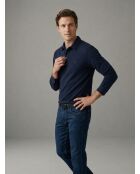 Polo Guillaume estilo sudadera de manga larga de algodón azul marino