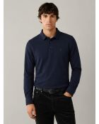 Polo Guillaume estilo sudadera de manga larga de algodón azul marino