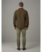 Surchemise unie effet en laine Paul vert kaki