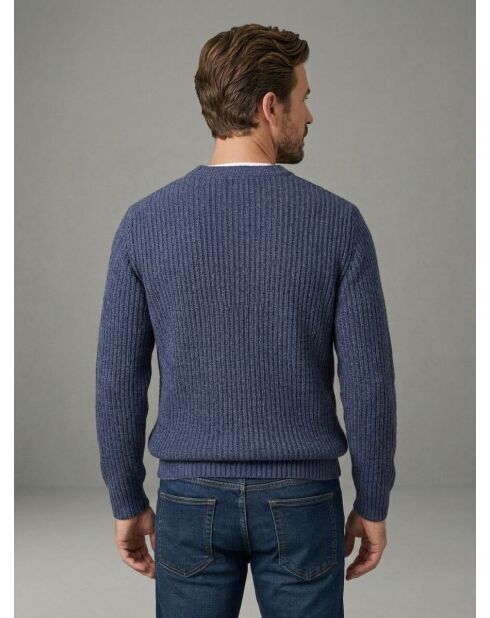 Arthur jeansblauer Rollkragenpullover mit Strassbesatz