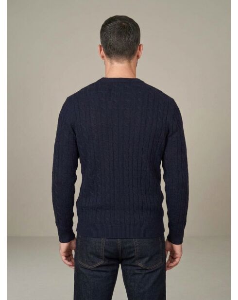 Damien marineblauer Rundhalspullover