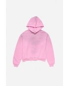 Sweat à capuche en polaire avec logo rose bonbon
