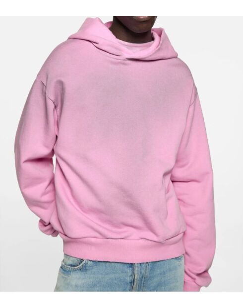 Sweat à capuche en polaire avec logo rose bonbon