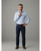 Chemise popeline stretch unie en coton Nicolas bleu ciel