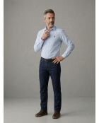 Chemise popeline stretch unie en coton Nicolas bleu ciel