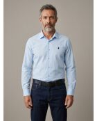 Chemise popeline stretch unie en coton Nicolas bleu ciel