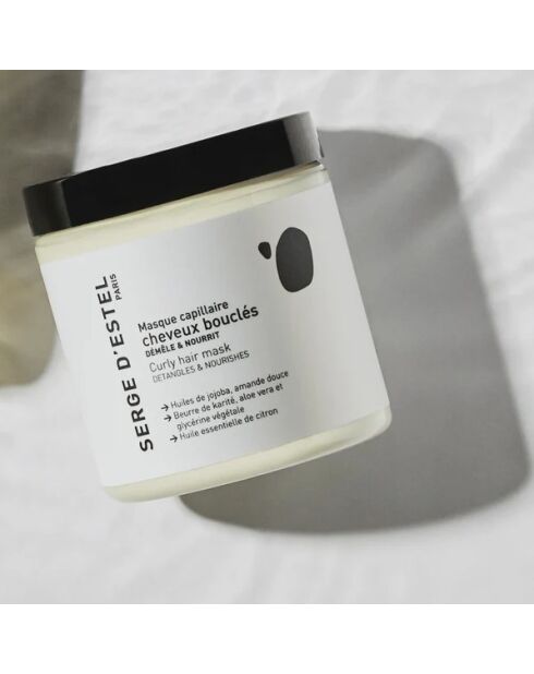 Masque Cheveux Bouclés 250grs - Nourrit Démêle et Apporte Brillance et Douceur aux Boucles