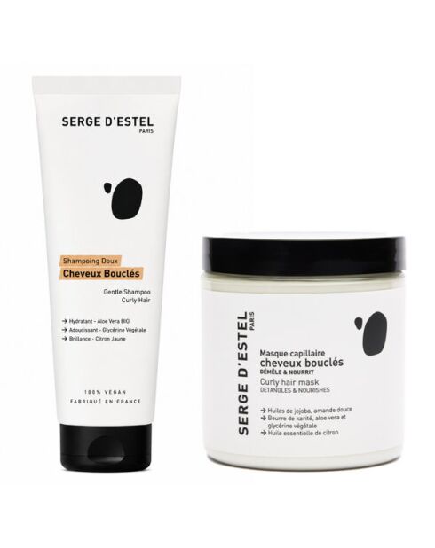 Duo Boucles Hydratant 450ml - Shampoing & Masque Cheveux Bouclés