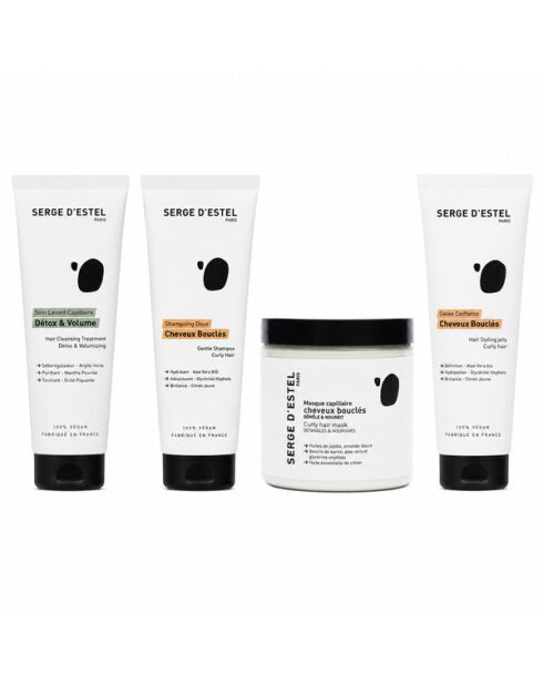 Soin Complet Détox & Définition 850ml - Purifiant Hydratation Brillance Définition Cheveux Bouclés