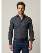 Camicia con stampa di cervi indaco