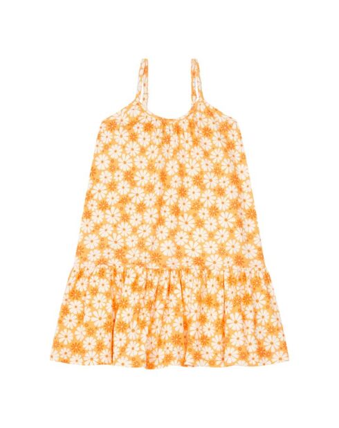 Vestido largo Danet de algodón naranja
