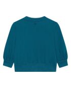 Sweat col rond en coton Emma vert canard