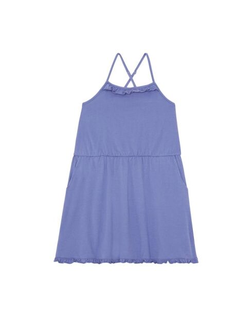 Abito corto vintage in denim blu Jade in cotone