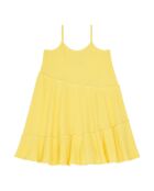 Vestido largo Jazzy de algodón amarillo pálido