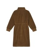 Vestido largo en mezcla de algodón ocre moderno
