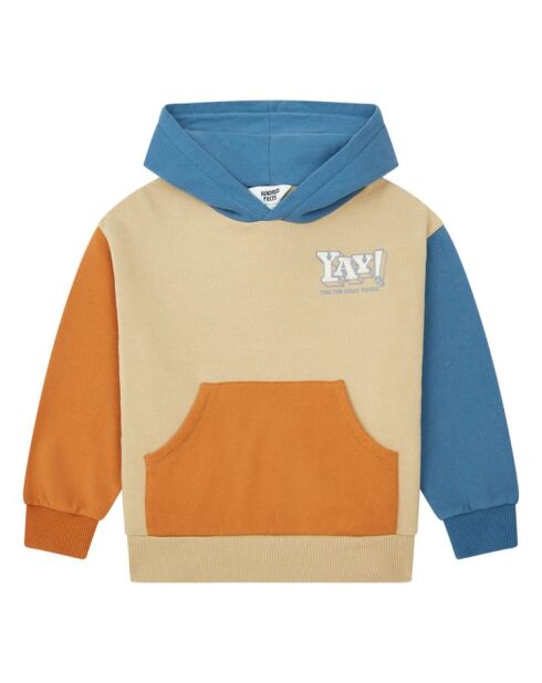 Sudadera con capucha cuadrada de algodón en marrón helado