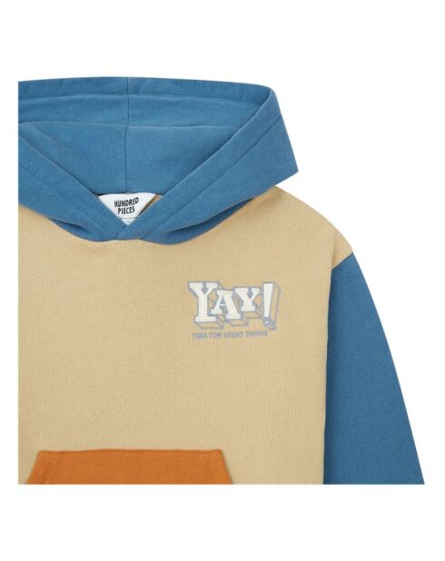 Sudadera con capucha cuadrada de algodón en marrón helado