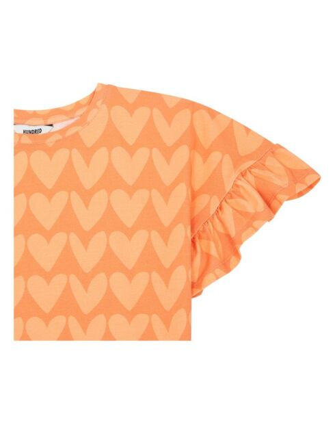 Vestido corto Bobby en mezcla de algodón naranja